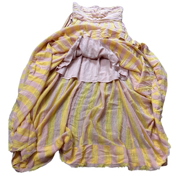 Free People Stripe Me Up Cotton Strapless Midi Dress size S - Picture 5 of 16